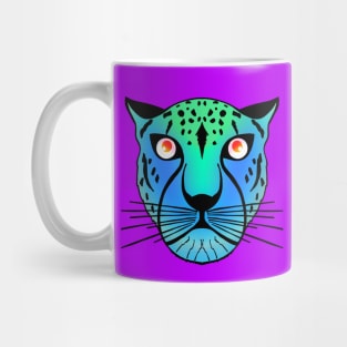 Neon Blue and Green Leopard Mug